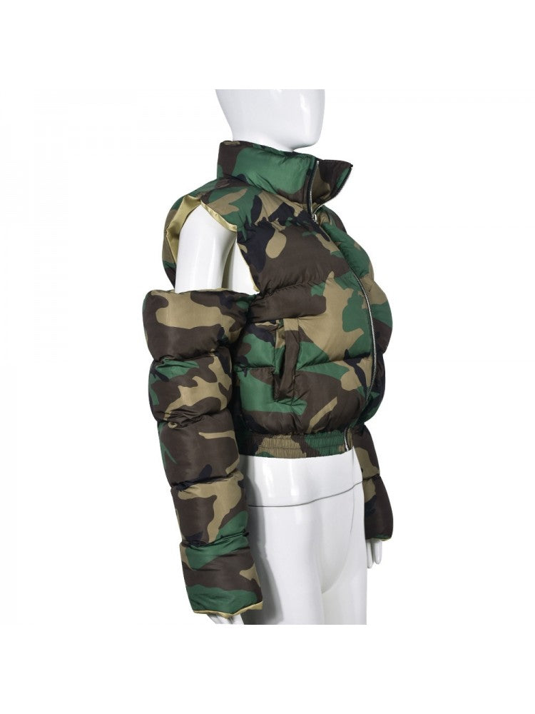 Camouflage Sholder Out Coat