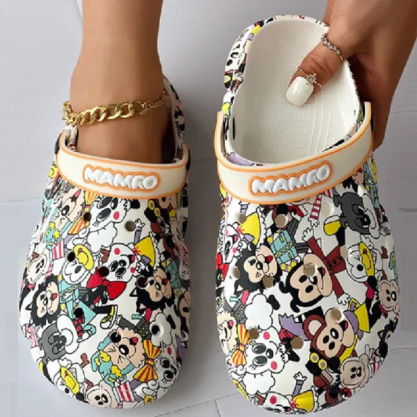 Casual Living Graffiti Patchwork Round Comfortable Shoes