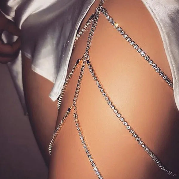 Fashion Patchwork Full Diamond Multi-Layer Leg Chain